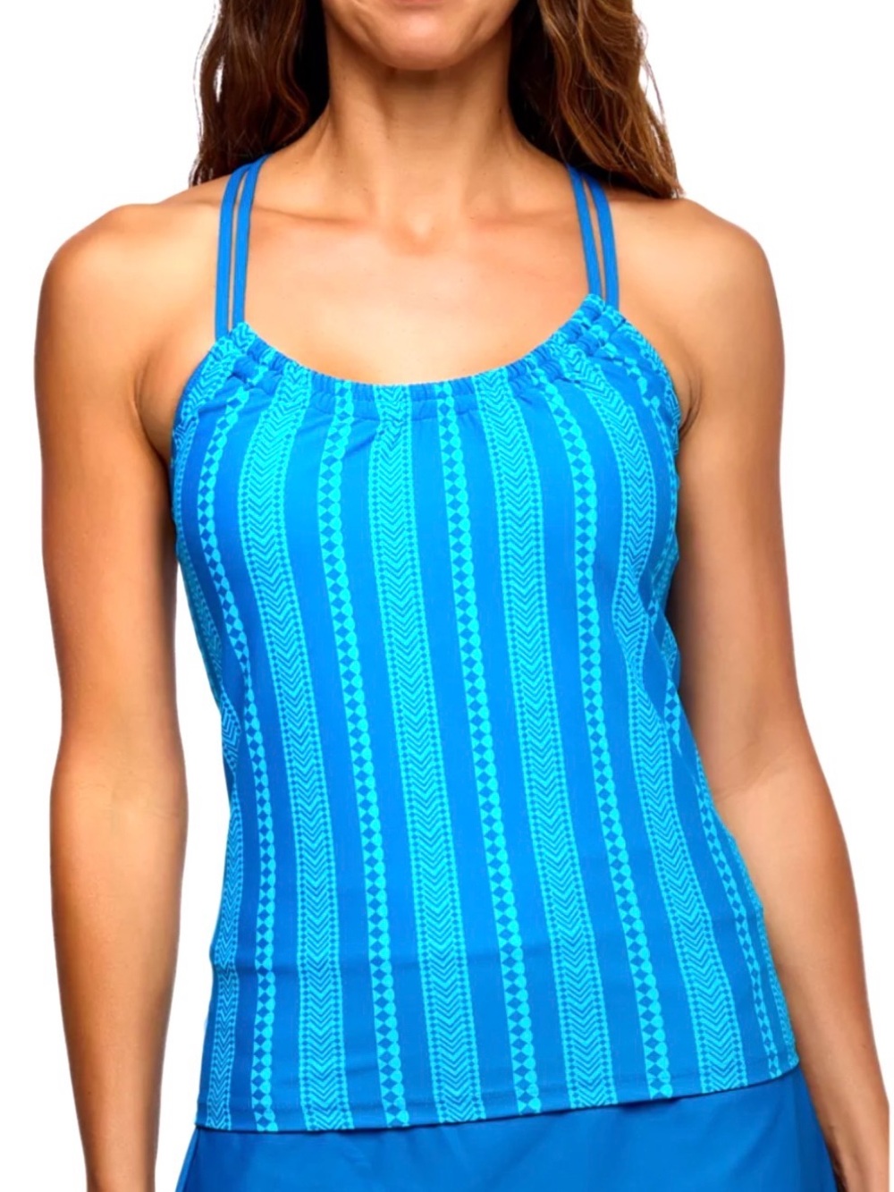 Next by Athena Salutation Strip Third Eye Tankini Swim Top & Mid Rise Bottoms